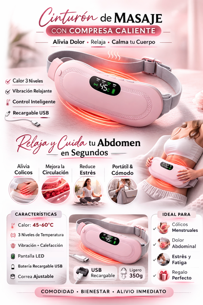 SensiHeat™ - Cinturón Térmico Inteligente con Masajeador Abdominal